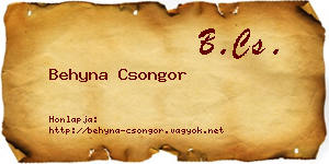 Behyna Csongor névjegykártya